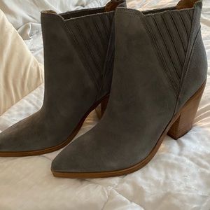 Marc Fisher Dark Grey Suede Booties